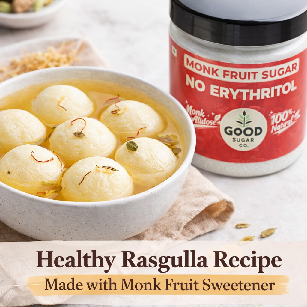 Sugar-Free Rasgulla Recipe Using Good Sugar Monk Fruit Sweetener