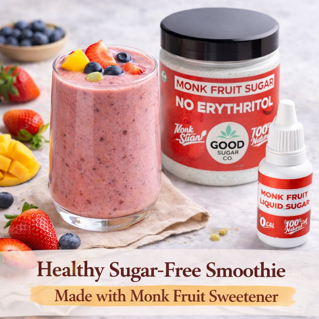 Sugar-Free Smoothie Recipe Using Good Sugar Monk Fruit Sweetener