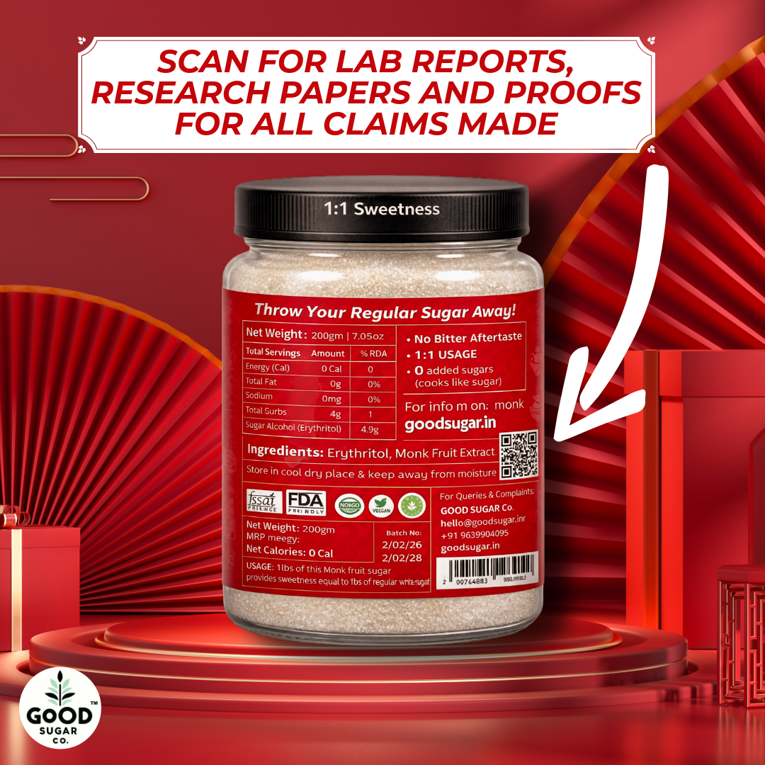 Monk Fruit Powder Sugar | 0 CAL, 100% Natural | Monk Fruit + Erythritol