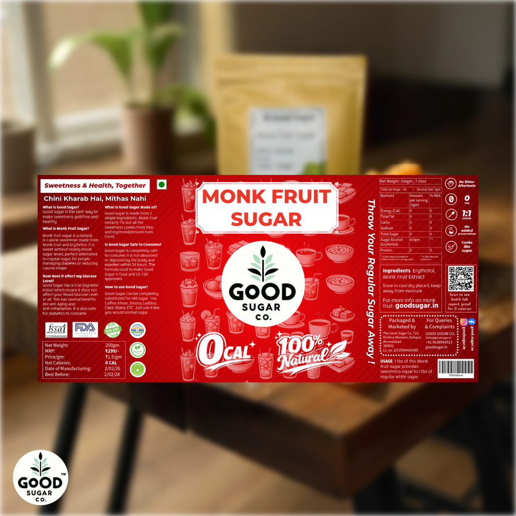 Monk Fruit Powder Sugar | 0 CAL, 100% Natural | Monk Fruit + Erythritol