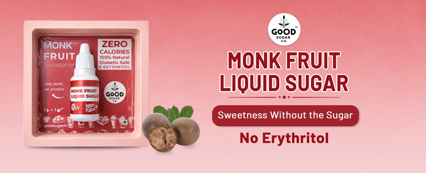 Monk Fruit Liquid Sweetener | Same Taste as Sugar • 0 Calories • No Erythritol