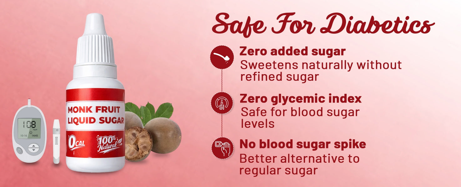 Monk Fruit Liquid Sweetener | Same Taste as Sugar • 0 Calories • No Erythritol