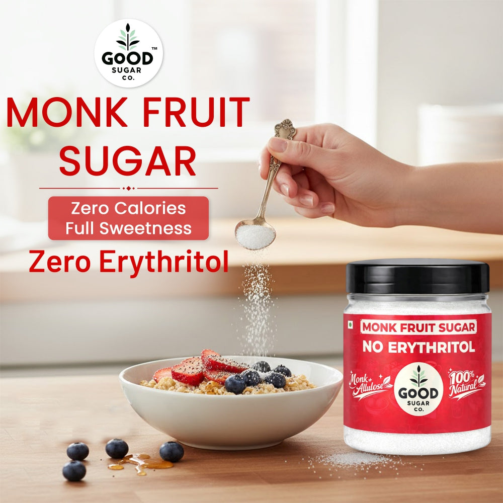 Monk Fruit Powder Sugar | 0 Erythritol, 100% Natural | Monk Fruit + Allulose