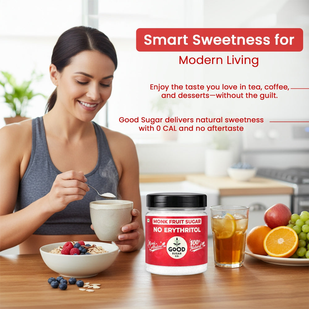 Monk Fruit Powder Sugar | 0 Erythritol, 100% Natural | Monk Fruit + Allulose