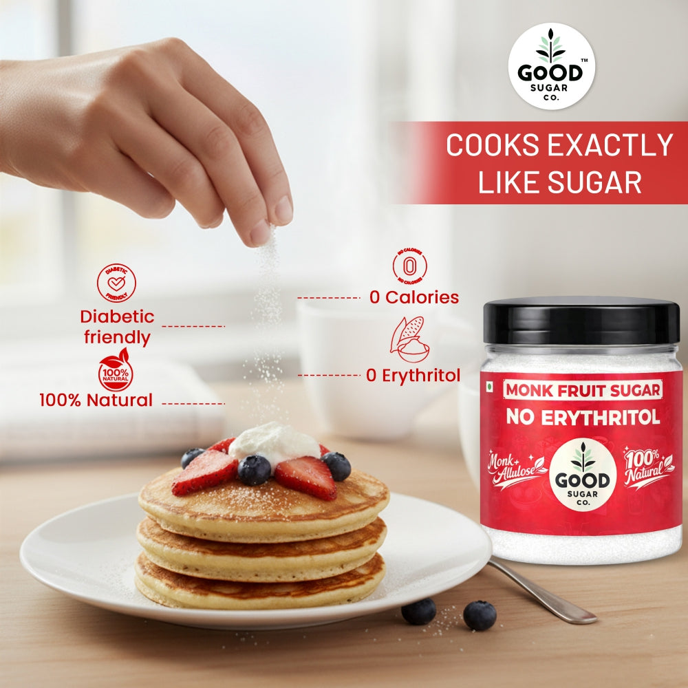 Monk Fruit Powder Sugar | 0 Erythritol, 100% Natural | Monk Fruit + Allulose