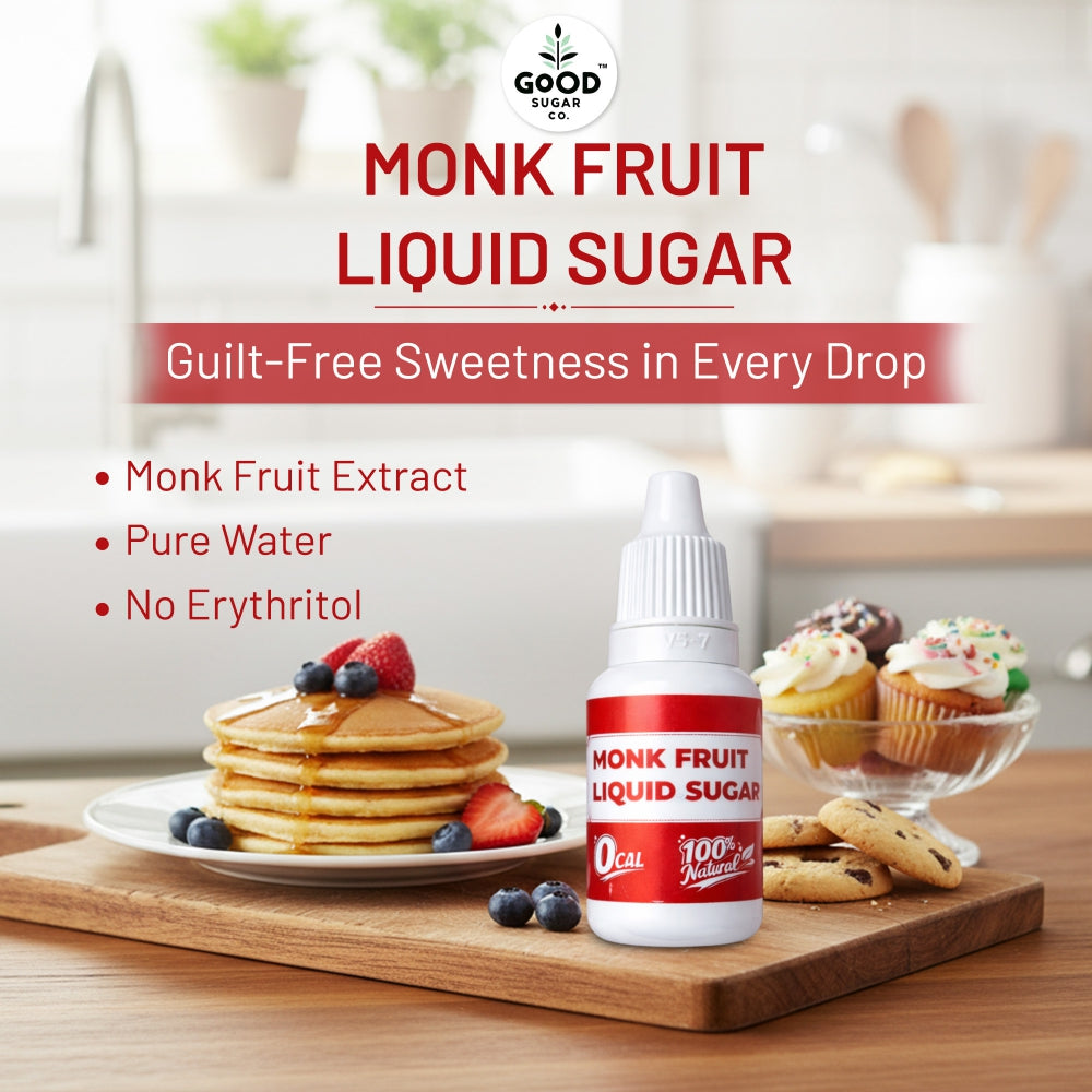 Monk Fruit Liquid Sweetener | Same Taste as Sugar • 0 Calories • No Erythritol